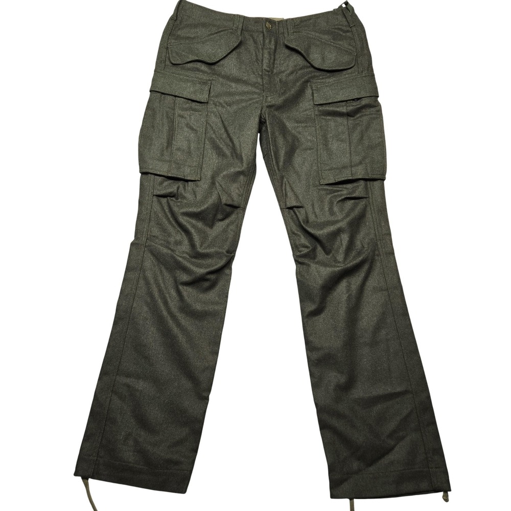 Apolis Pants Mens 34x32 Green Cargo‎ Tweed Global Citizen Drawstring Pockets